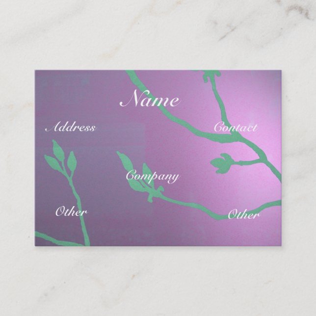 Tarjeta De Visita Deplante floral azul de lavanda antigua (Anverso)