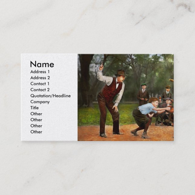 Tarjeta De Visita Deporte - Béisbol - Primera huelga 1921 (Anverso)