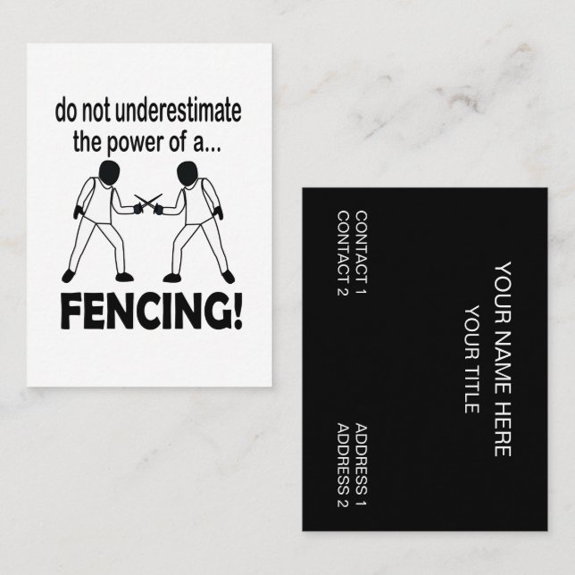 Tarjeta De Visita Deporte de esgrima (Anverso / Reverso)