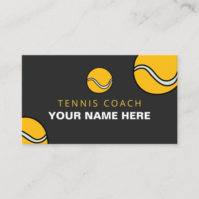 Tarjeta De Visita Deportes de entrenador de tenis de Personalizable (Anverso)