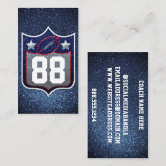 Tarjeta De Visita Deportes del equipo de fútbol americano blanco y a
