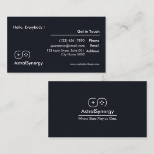 Tarjeta De Visita Deportes Electrónicos Minimalista Oscuro Elegante