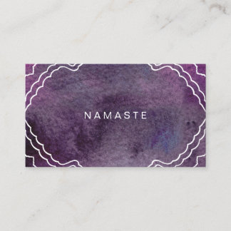 Tarjeta De Visita Depósito del maestro de yoga morado acuarela