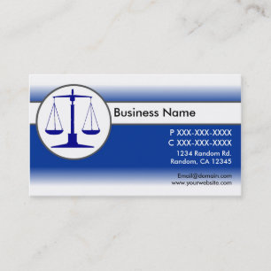 Tarjeta De Visita Derecho azul de la ley de la desvanecimiento blanc