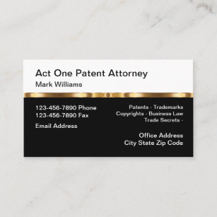 Tarjeta De Visita Derecho comercial del abogado de patentes de clase