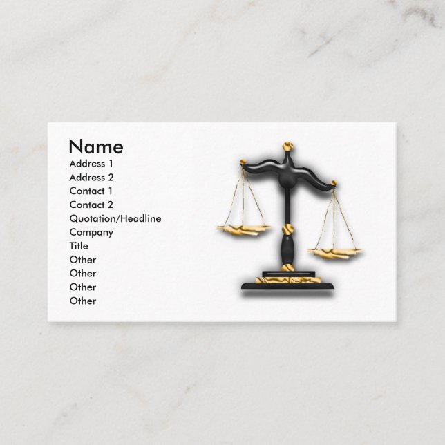 Tarjeta De Visita Derecho - Derecho (Anverso)