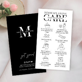 Tarjeta De Visita Dermaplaning Aftercare Instructions Minimal Salon