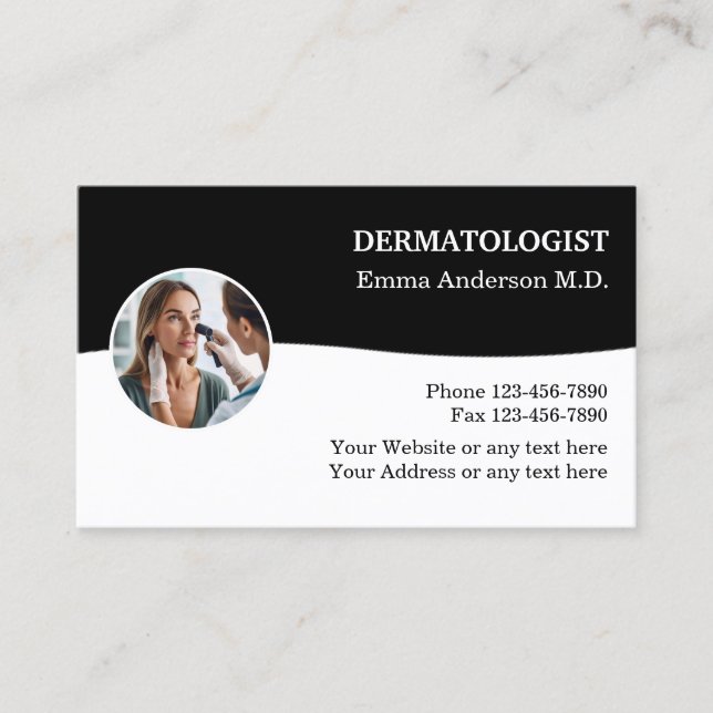 Tarjeta De Visita Dermatologist Medical Business Cards Design (Anverso)