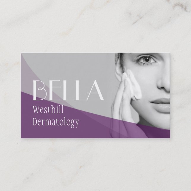 Tarjeta De Visita Dermatólogo de piel clara Masaje facial Spa (Anverso)