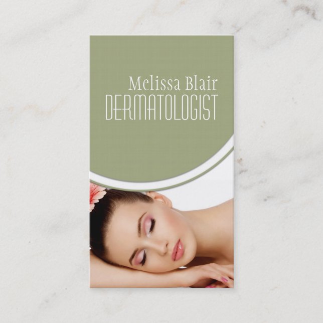 Tarjeta De Visita Dermatólogo de piel clara Masaje facial Spa (Anverso)