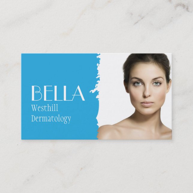 Tarjeta De Visita Dermatólogo de piel clara Masaje facial Spa (Anverso)