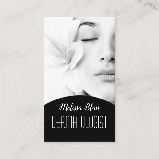 Tarjeta De Visita Dermatólogo de piel clara Masaje facial Spa (Anverso)
