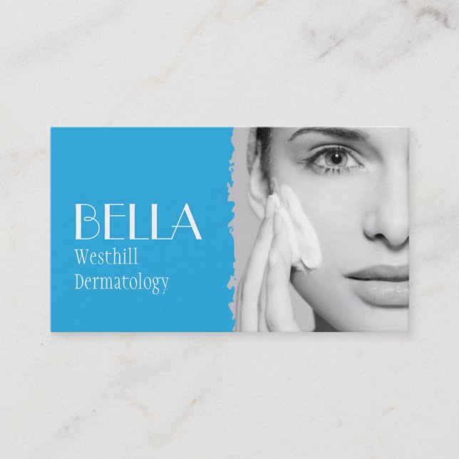 Tarjeta De Visita Dermatólogo de piel clara Masaje facial Spa (Anverso)