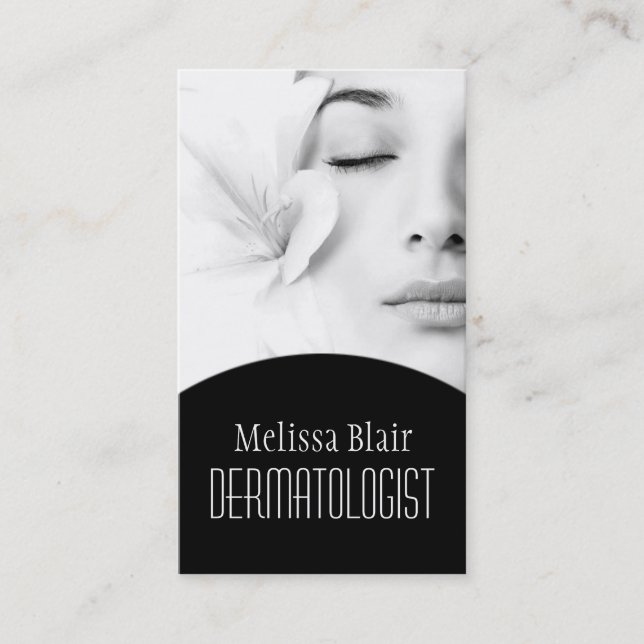 Tarjeta De Visita Dermatólogo de Piel Clara Spa de Masaje Facial (Anverso)