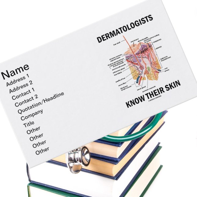 Tarjeta De Visita Dermatólogos conocen su piel (anatomía) (Business card for any dermatologist)