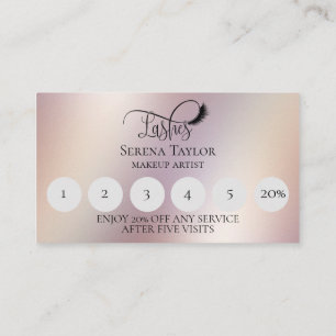 Tarjeta De Visita Derriba Belleza Maquillaje Chica Lash Lealtad Holo
