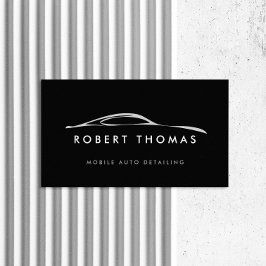 Tarjeta De Visita Desactivación automática en negro, logotipo de rep