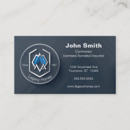 Tarjeta De Visita Desarrollador de contratista Dark Blue Builder