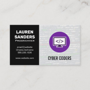 Tarjeta De Visita Desarrollador de software   Código de programación