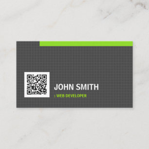 Tarjeta De Visita Desarrollador web: código QR de cuadrícula simplif