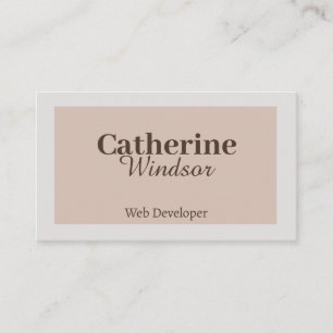 Tarjeta De Visita Desarrollador web simple de Pastel gris marrón par