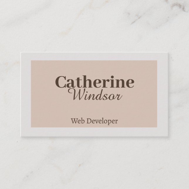 Tarjeta De Visita Desarrollador web simple de Pastel gris marrón par (Anverso)