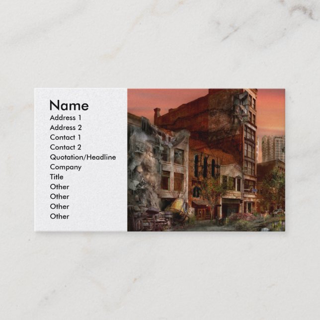 Tarjeta De Visita Desastre - Pittsburgh, PA - El error del año 2000 (Anverso)