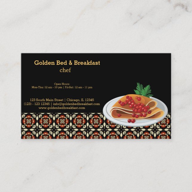 Tarjeta De Visita Desayuno (Anverso)