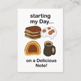Tarjeta De Visita Desayuno Comenzando Mi Día Con Una Nota Deliciosa