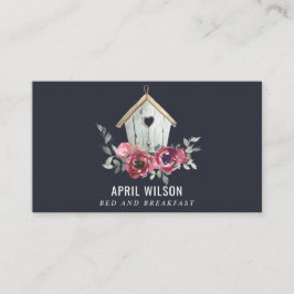 TARJETA DE VISITA DESAYUNO EN CAMA DE ESTAR DE MADERA ROJA ROSA FLOR