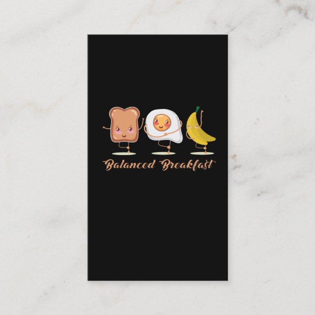 Tarjeta De Visita Desayuno equilibrado Toast Huevo Banana Alimentos  (Anverso)