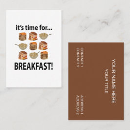 Tarjeta De Visita Desayuno Es Hora De Desayunar Cafe