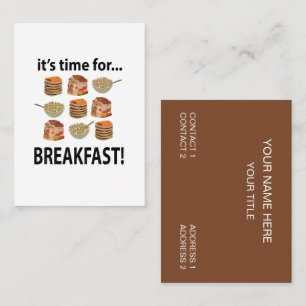 Tarjeta De Visita Desayuno Es Hora Del Cafe Desayuno