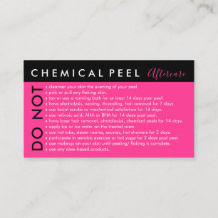 Tarjeta De Visita Descamación Química Rosa Neon Evita Cuidados Poste