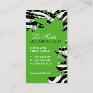 Tarjeta de visita descarada del estampado de zebra
