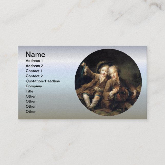 Tarjeta De Visita Descendientes del Duc de Bouillon - Francois Droua (Anverso)