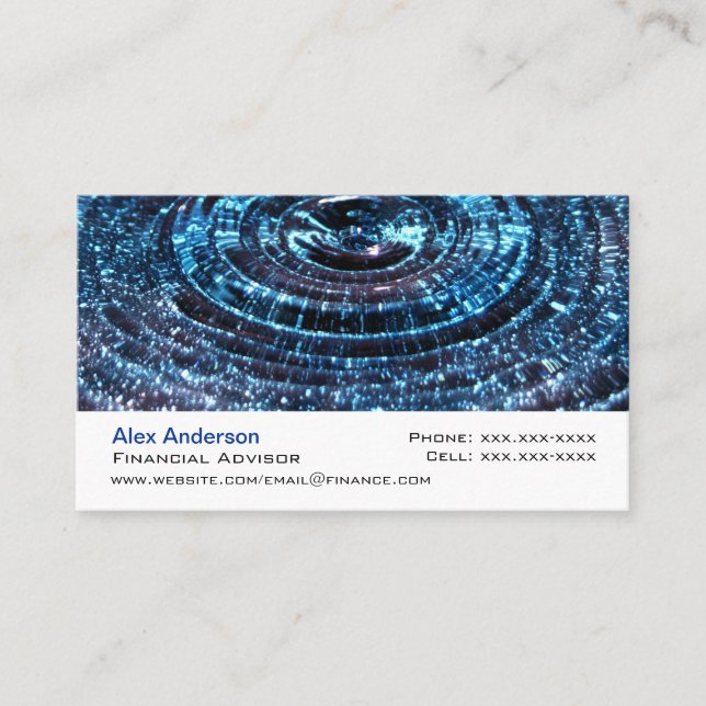 Tarjeta De Visita Descenso del agua azul (Anverso)