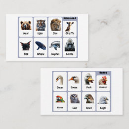 Tarjeta De Visita Descubre 16 animales que te sorprenderán