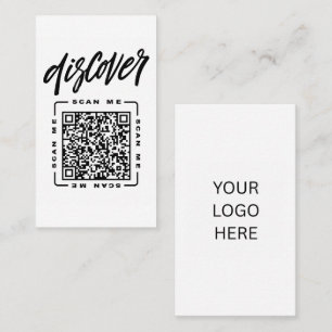 Tarjeta De Visita Descubre Plantilla de código QR y logotipo pers