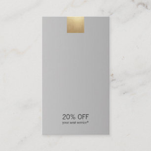 Tarjeta De Visita Descuento de oro elegante gris degradado vertical