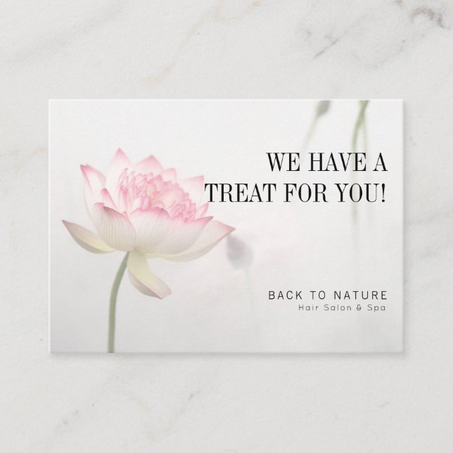 Tarjeta De Visita ©Descuento de salud integral de Pinkish White Lotu (Anverso)