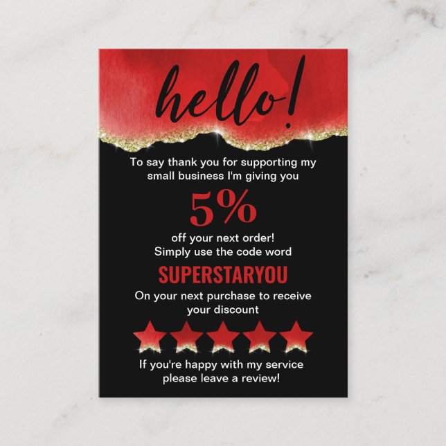 Tarjeta De Visita Descuento del logotipo del Purpurina profesional R (Anverso)