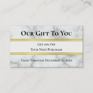 Tarjeta De Visita Descuento en salón de belleza de mármol blanco fal