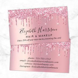 Tarjeta De Visita Descuento por Purpurina rosa