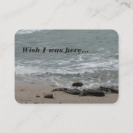 Tarjeta De Visita desearía estar aquí en la playa