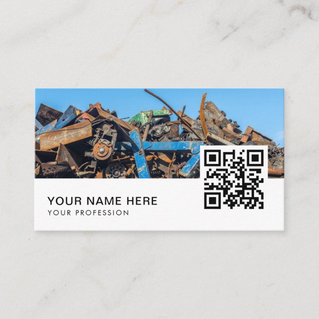 Tarjeta De Visita Desechar el código QR del recolector Metalizado (Anverso)