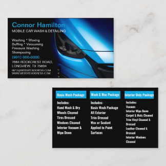 Tarjeta De Visita Desencadenador elegante de coche móvil azul negro
