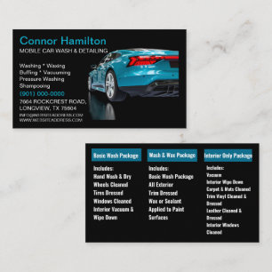 Tarjeta De Visita Desencadenador elegante de coche móvil azul negro