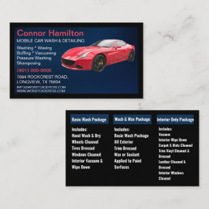 Tarjeta De Visita Desencadenador elegante de coche móvil azul negro