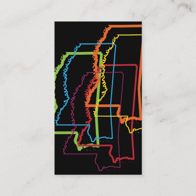 Tarjeta De Visita desenfoque del orgullo de mississippi (Anverso)